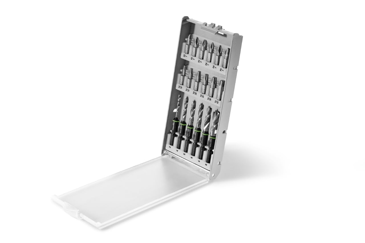 Festool 577395 18-Piece Stubby Drill Bit Cassette BKS SYS3 D3-8 K CE/W