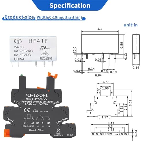 Relais HF 41F 24V 12V 5V pour résoudre les pannes de commutation