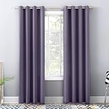 Sun Zero Barrow 2-Pack Energy Saving Grommet Curtain Panel Pair, Lavender, 54' W x 84' L (2 Panels)