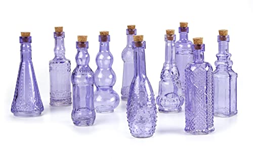 Darice 20141P 20140Purple Glass Bottles, Multicolor