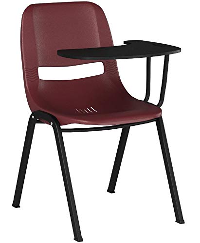 Flash Furniture HERCULES 5 Pack Burgundy Ergonomic Shell Chair with Left Handed Flip-Up Tablet Arm - Thumbnail 5