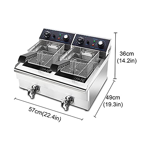 DLGF Fritteuse mit Ölfilterfunktion – 3000 W, Fritteuse Elektro, Edelstahl, 10 L – Bild 3