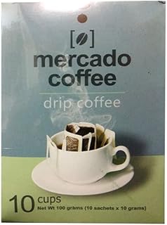 Mercado Drip Coffee Bundle with Batangas Brew Kapeng Barako – Premium Ground Coffee Single-Serve Brew Bags, 10 Sachet Pack, Dark Roast, Authentic Filipino Blend