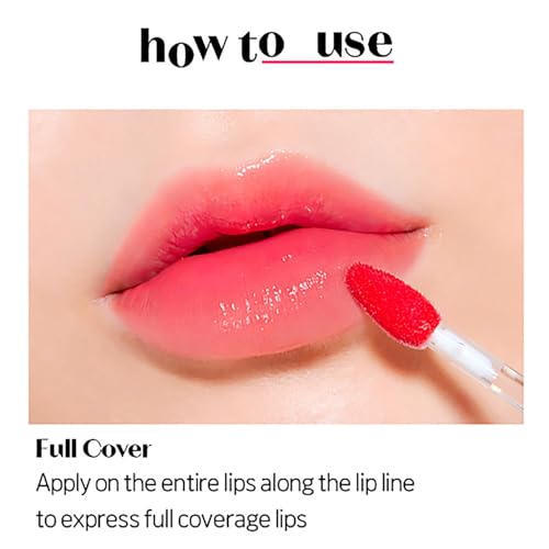 Image of ETUDE Glow Fixing Tint for Plump & Fuller Lips| Non-Sticky, Moisturising, Vegan Gloss| Shade- 12 Cherry Sugar, 3.8g (Pack of 2)