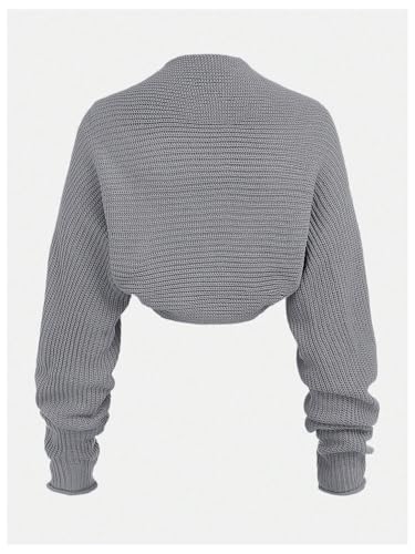 SHENHE Girl's Open Front Ribbed Bolero Cardigan Sweater Shrug Lightweight Cropped Cardigan2