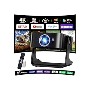 Beamer Kompatibel mit Netflix 2026 Neuer 4K Projektor mit 5G WiFi 6 und Bluetooth 5.4 Tragbarer Beamer 1080P Native mit Auto Focus & Keystone, für Zuhause, Outdoor und Schlafzimmer Projektor, Schwarz