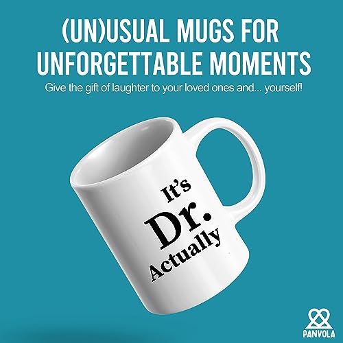 Panvola It's Dr Actually Doctor Gifts Graduation Phd Student Doctorate Degree Physician New Doctor Ceramic Coffee Mug (White, 11 Ounces)