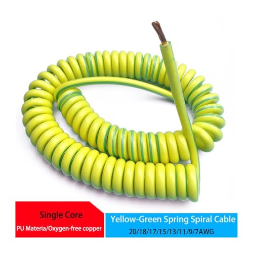 Cable de tierra de cobre retráctil amarillo-verde con núcleo único 4