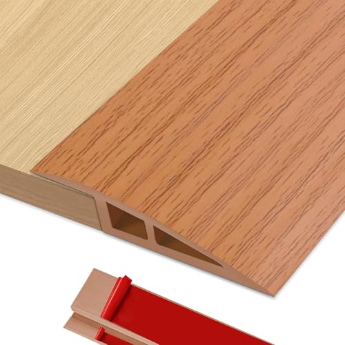 BOYIFEIJIE Perfil Transición Suelo Desnivel, 1M x 5cm Perfil de Transición para Suelo Autoadhesivo de PVC, Tapajuntas Suelo para Desniveles de Umbral de 5mm ~ 10mm (Roble Amarillo)