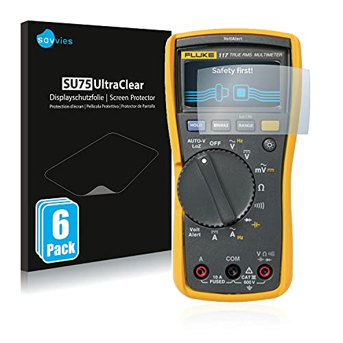 Bedifol 6X Savvies Ultra-Clear Screen Protector for Fluke MultiMeter 117, accurately Fitting - Simple Assembly - Residue-Free Removal