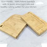 Conseil de coupe de bois de bambou de qualité supérieure pour la cuisine,38x27x2cm Planche de coupe en bois de bambou à double bord avec rainure de jus(LargeSingleBoard)