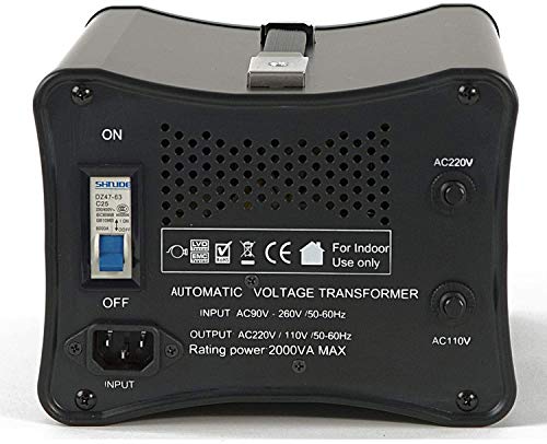 2000W Voltage Converter Step-up/Down Auto Power Transformer - 110/120v to 220/240v - Heavy Duty – Circuit Breaker Protection – Converting Box Technology - Black2