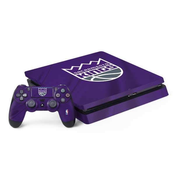 Skinit Decal Gaming Skin Compatible with PS4 Slim Bundle - Officially Licensed NBA Sacramento Kings Jersey Design