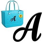 Picture of Mity rain Letter Charms for Bogg Bag，Alphabet Lettering Accessories Charms Compatible with Bogg Bag Original All Models, Insert Decorative Letter for Handbag Beach Tote Bag A Black