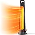 FLOWBREEZE Patio Heater Electric, Portable Outdoor Heater, 1200W, 3S Instant Heating, Infrared Heater with 60°Oscillating, 180min Timer, Tip-Over Protection, Super Quiet Heater for Indoor Outdoor Use