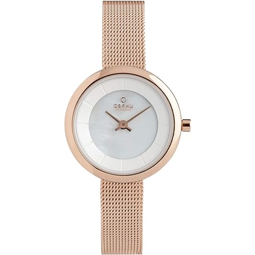 Montre en maille d'acier inoxydable femme étanche et robuste