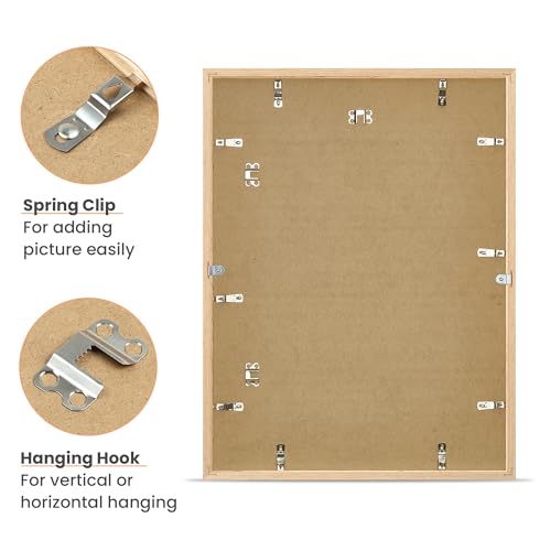 Image of upsimples 18x24 Picture Frame Solid Wooden, Nursery Decor, 1Pack Natural | 100% Solid Wood, Fit 16x20 with Mat and 18 x 24 Poster, Wall Decor or Tabletop Display, Safe For Nursery Kids Room