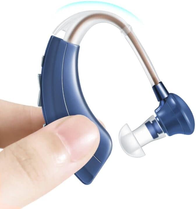 Britzgo Hearing Aids for Seniors and Adults,Rechargeable Sound Amplifier with Four Modes,Noise Cancelling๏ผOne charge for a week, Modern Blue BHA-1220