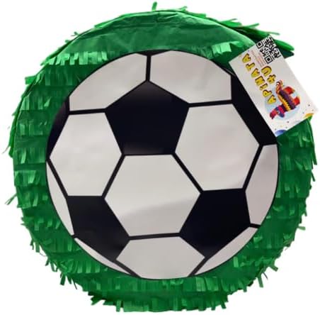 APINATA4U 16" Green Soccer Ball Pinata, Score Big at Your Soccer Themed Birthday Party, Vibrant Sports Decoration, Pinata Themed Birthday Decorations and Supplies, Outdoor Game Decor