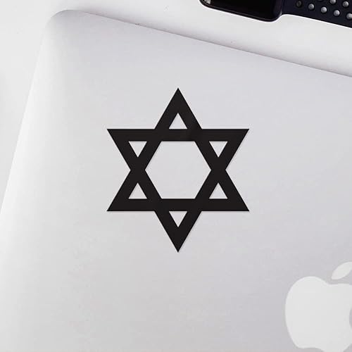 Miniatura 3 de Calcomanías de silueta de estrella David (negro) (juego de 2) calcomanías de vinilo impermeables de alta calidad para teléfono portátil, accesorio