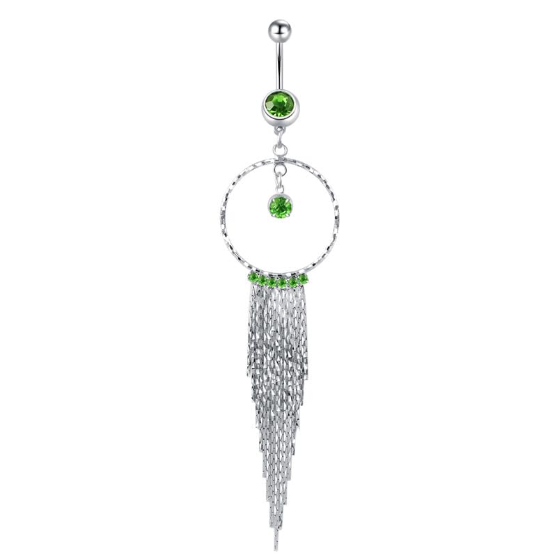 Long Tassel Round Belly Button Ring | Stainless Steel Body Piercing Jewelry for Women & Girls-image-29