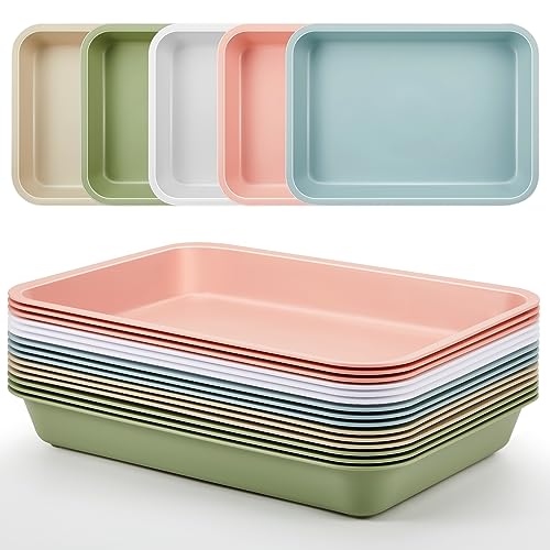 Mifoci 15 Pcs Morandi Color Art Trays 12x9x2 In