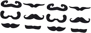 Amosfun Bigode Artificial 12 Pçs Adereços De Baile Bigode Falso Halloween Bigode Falso Barba E Bigode Noel Bigode Falso Adesivo Barba Preta Maquiagem México Pêlos Faciais Falsos Bigode