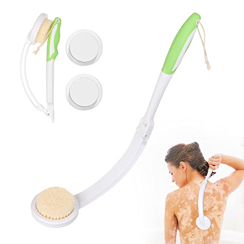Rücken Eincremehilfe Set (Faltbare) Mit 2 Austauschbare Pads+1 Rückenbürste mit langem stiel - 2022 Optimale Rückenpflege Cover