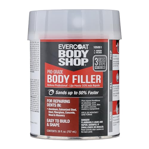 Evercoat Body Shop 105001 Pro-Grade Body Filler Fast Drying and Lightweight Multipurpose for Dents in Aluminum Fiberglass & More Easy Mix Hardener Included 26 Fl Oz.