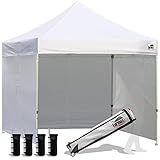 Eurmax USA 8'x8' Ez Pop-up Canopy Tent Commercial Instant Canopies with 4 Removable Zipper End Side...
