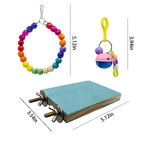 Deloky 8 Packs Bird Swing Chewing Toys- Parrot Hammock Bell Toys Suitable For Small Parakeets, Cockatiels, Conures, Finches,Budgie,Macaws, Parrots, Love Birds #TOP1