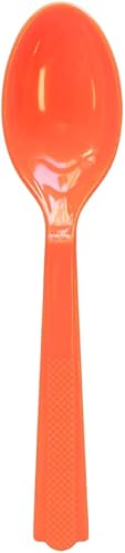 Miniatura 3 de Juego de cubiertos de plástico naranja Tenedores de plástico Cucharas de plástico Cuchillos de plástico cubiertos de plástico perfectos Halloween o