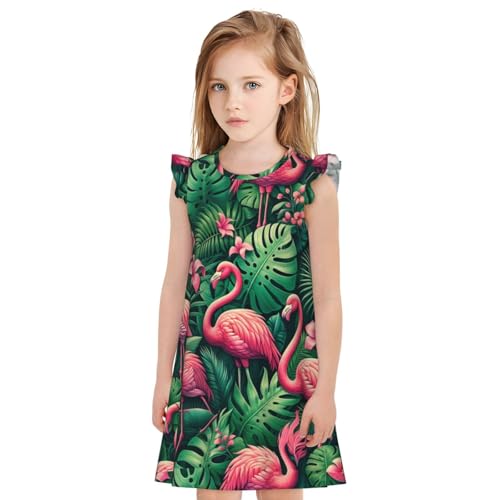 Augenstern Flutter Sleeve Nightgown Tropical-Summer-Flamingo-Floral Soft Sleepwear Nightdress4