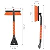 nacena Snow Brush and Ice Scrapers for Car Windshield, Detachable Snow Remover for Cars EVA Foam Grip and Rotatable Brush Head Snow Scraper for Car Trucks SUV, Winter Cars Accessories (Orange) #1