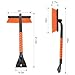 nacena Snow Brush and Ice Scrapers for Car Windshield, Detachable Snow Remover for Cars EVA Foam Grip and Rotatable Brush Head Snow Scraper for Car Trucks SUV, Winter Cars Accessories (Orange)