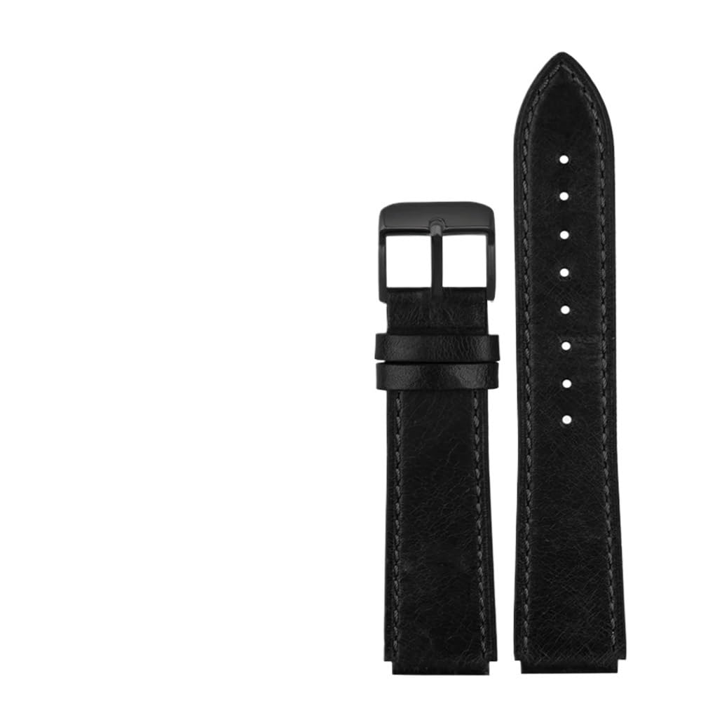 HUTBUVEAW Retro Genuine Leather Watchband For Casio A158W A168 / F91w / AE-1200WHD/A158/A159/A169/AE1200 Vintage Watch Bracelet Strap(Black bk)