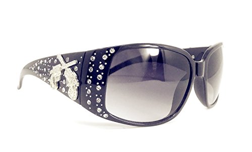 Texas West Womens Rhinestone UV 400 Crossed Pistols Concho Sunglasses In Multi Colors