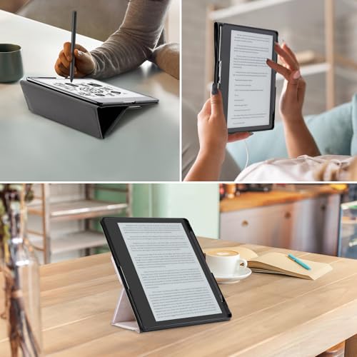 Image of CoBak Stand Case for Kindle Scribe - Premium Folio Leather Cover with Pen Holder, Auto Sleep /Wake - Compatible with 10.2 Inch Kindle Scribe (2022 /2024 Release)