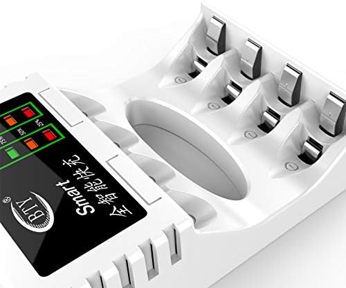 Miniatura 3 de Huansi - Cargador de batería recargable inteligente con pantalla LCD compatible con pilas AAAAA NiMHNi-Cd - 1 puerto de carga USB de 3 horas Negro