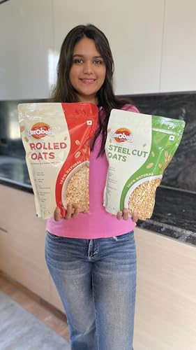 Image of Zerobeli Rolled Oats 1kg | 100% Natural & Wholegrain | High Protein & Fiber | Heart Healthy Breakfast Cereal | No Added Sugar | Ideal for Weight Management, Smoothies, Overnight Oats & Baking Recipes