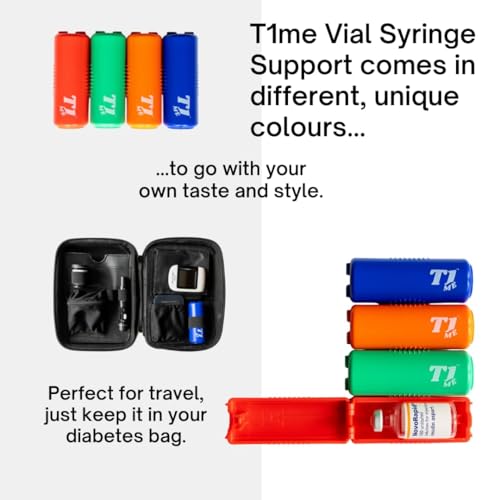 1ml U-100 disposable syringe T1me Vial Syringe Insulin Filling Support (BD Micro-Fine and other insulin syringe), Insulin transfer device for diabetes, Bottle Protector Case, Vial Holder (Blue)