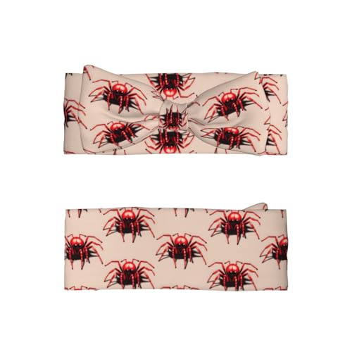 Cute little red spider Prints Baby Bow Headband - Super Stretchy Soft Bows Hair Accessories for Newborn Infant Toddlers Kids Girls - Elastic and Skin-Friendly2