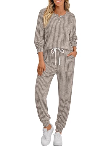 LILLUSORY 2 Piece Lounge Sets for Women Fall Lightweight Cute Soft Pajamas Two Piece Comfy Loungewear Travel Matching Set