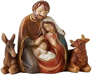 Autom Christmas Nativity Scene Indoor Figurine with Stable Animals, 4 1/4 Inch