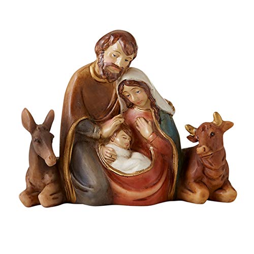 Autom Christmas Nativity Scene Indoor Figurine With Stable Animals, 4 1/4 Inch #TOP13