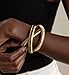 iF YOU Chunky Gold Bangle Bracelets for Women, Big Pearl Stretch Bangles Set, Trendy Stackable Chain Bracelet Stack Fashion Accessories Jewelry Gifts (Gold-pearl)