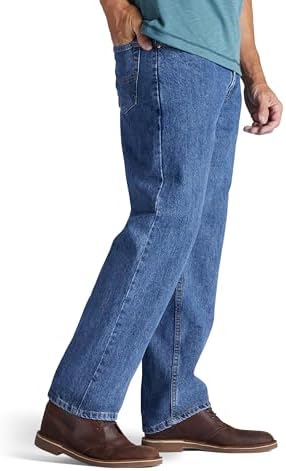 Lee Men's Relaxed Fit Straight Leg Jean, Medium Stone, 38W x 32L - 2