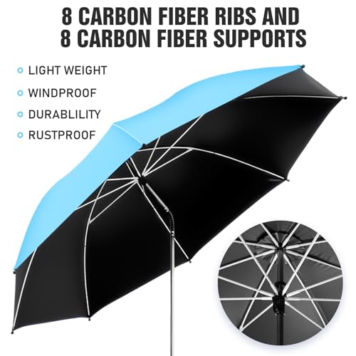 Image of 2 PACK Beach Umbrella with Clamp, 360 Adjustable Umbrellas for Chair, UPF50+ Umbrella for Beach Chair, Patio Chair, Wheelchair, Camping Chair, Golf Carts (Chair Not Included)