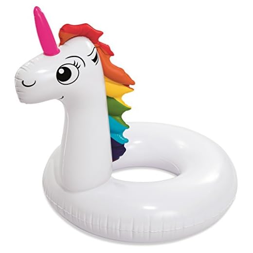 Bestway 36123 - Flotador Hinchable Unicornio Fantasía Blanco Con Melena Arcoíris Y Cuerno Rosa Para 1 Persona 136X131 Cm Con Válvulas De Seguridad Y Parche