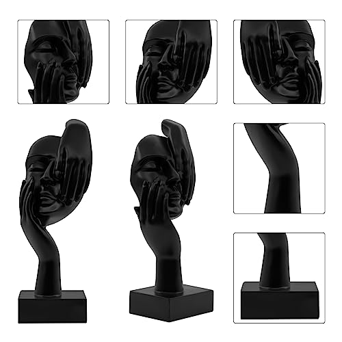 Estatua decorativa abstracta negra para escritorio miniatura 6